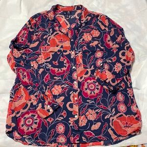 Gap button down floral print shirt